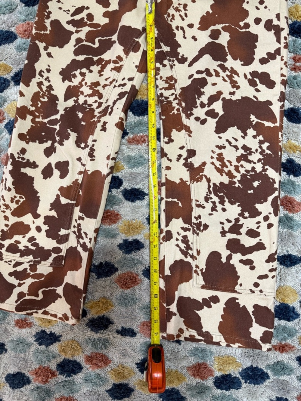 We The Free Brown & Cream Cow Spot Straight Leg Jeans - Picture 4 of 4